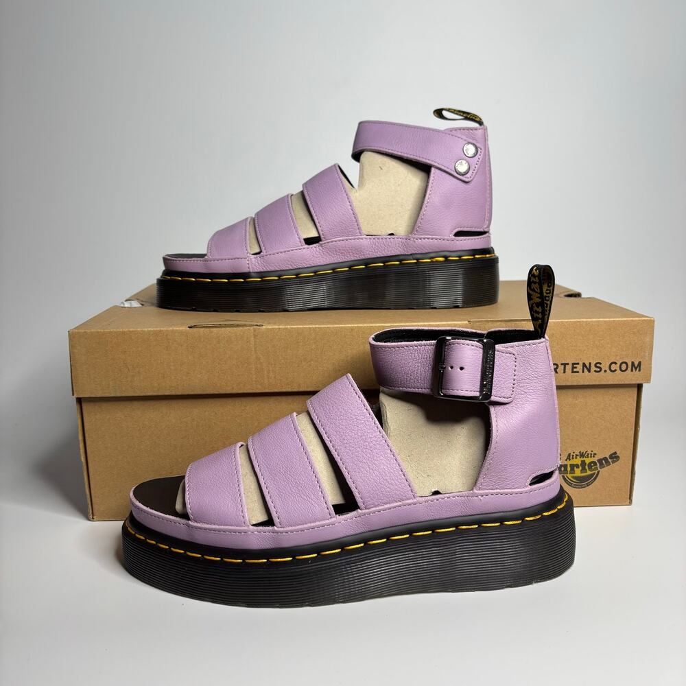 Dr. Martens Clarissa II Quad Pisa Leather Strap Sandals in Lilac